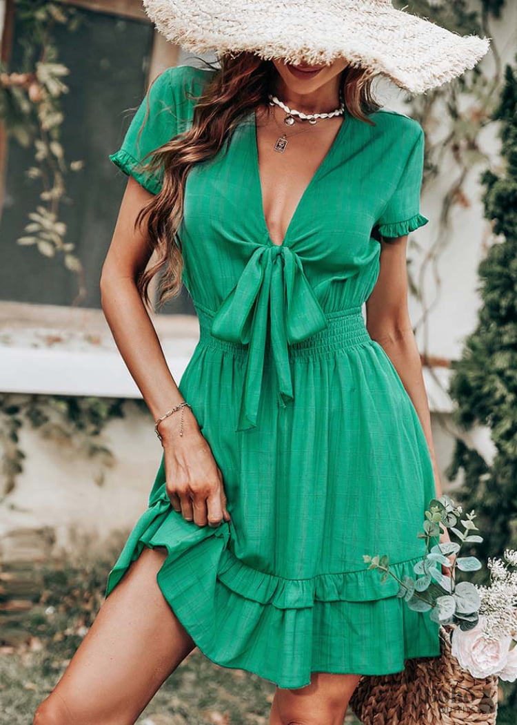 Boho Bright Green Mini Dress Debra - Boho Dress Official Boho Bright Green Mini Dress Debra - Boho Dress Official