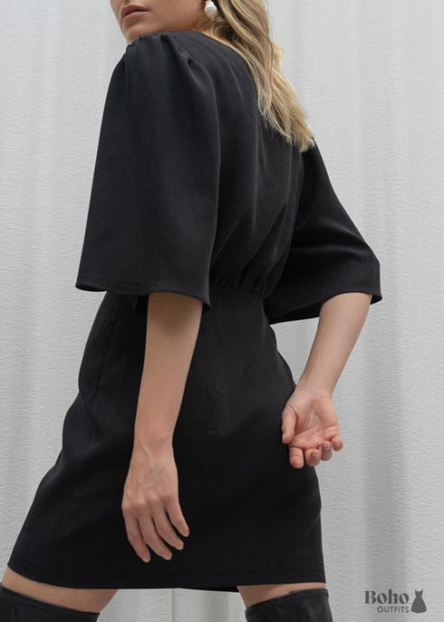 Vestido corto negro boho chic