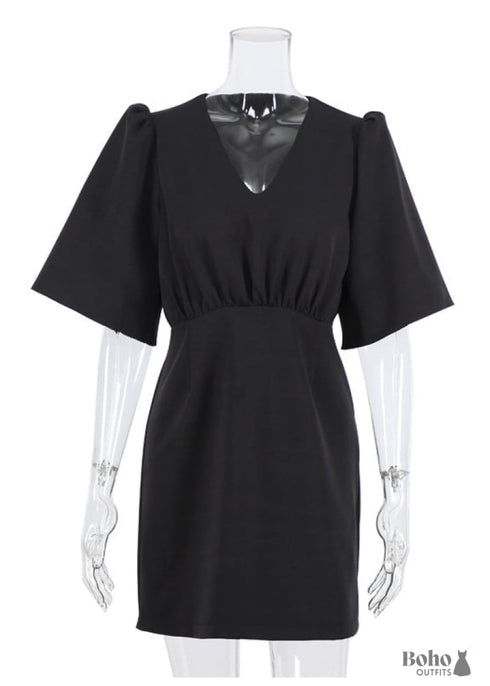 Vestido corto negro boho chic