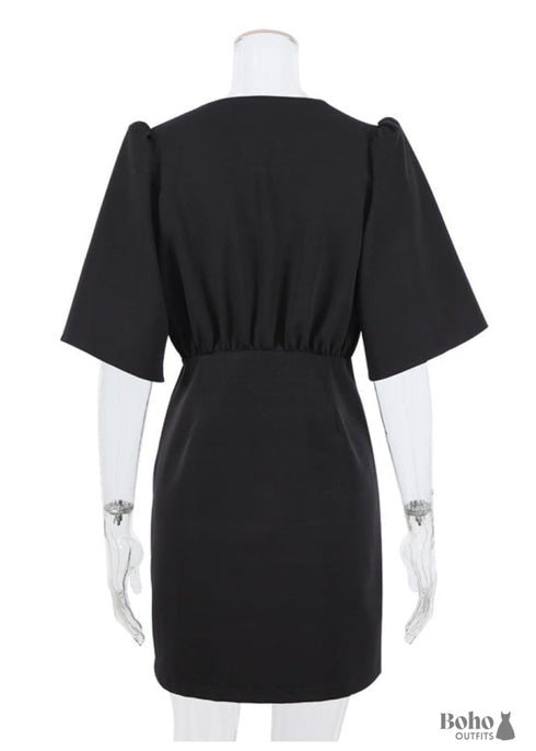 Vestido corto negro boho chic