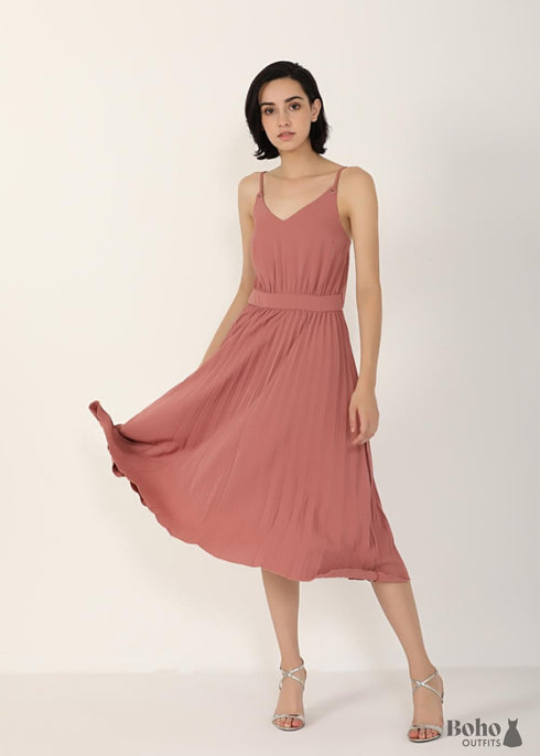 Boho Chic Midi Dress Ruby