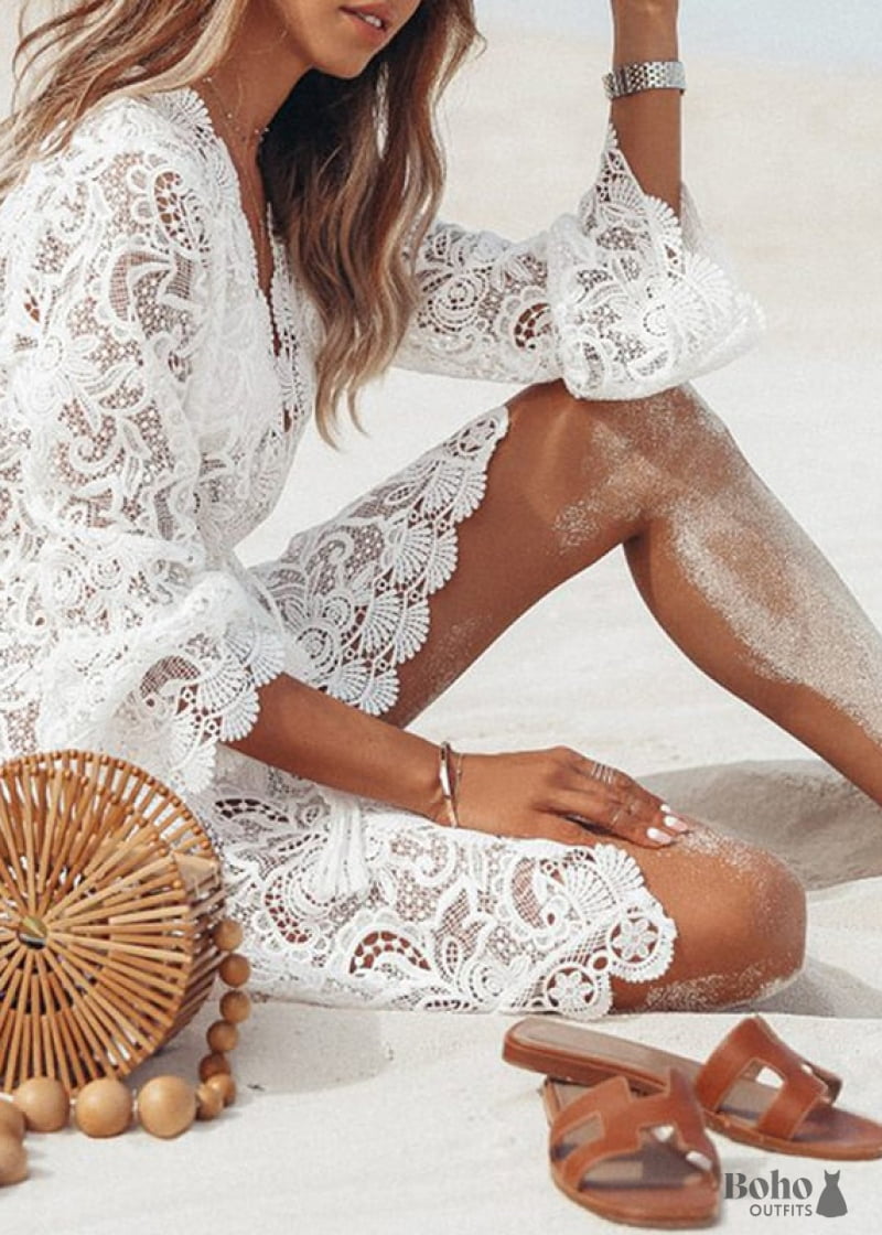 knee length dresses for ladies Boho Chic Mini Lace Dress Elisa