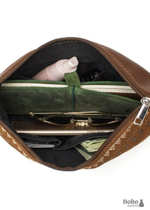 Bolso de mano bohemio color oliva