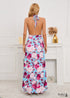 Boho Deep V-neck Blue Maxi Dress Eloise