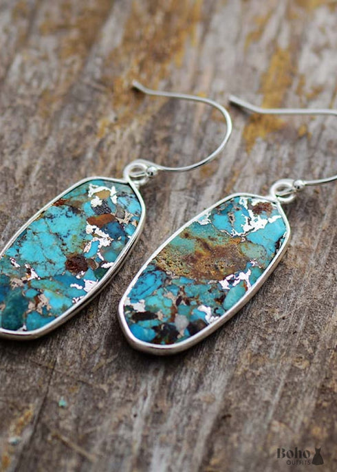 Boho Earrings, Dangle Earrings, Arial Turquoises Dangle Earring
