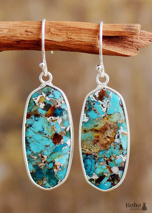 Boho Earrings, Dangle Earrings, Arial Turquoises Dangle Earring