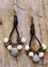 Pendientes bohemios, pendientes colgantes, perla bohemia negra