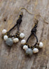 Pendientes bohemios, pendientes colgantes, perla bohemia negra