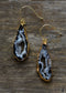 Boho Earrings, Dangle Earrings, Black Druzy