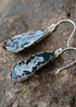 Boho Earrings, Dangle Earrings, Black Druzy