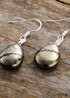 Boho Earrings, Dangle Earrings, Black Pyrite