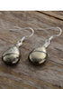 Boho Earrings, Dangle Earrings, Black Pyrite