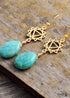 Pendientes bohemios, pendientes colgantes, amazonita azul, Illuminati