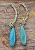 Pendientes Boho, Pendientes Colgantes, Amazonita Azul, Vive Diferente