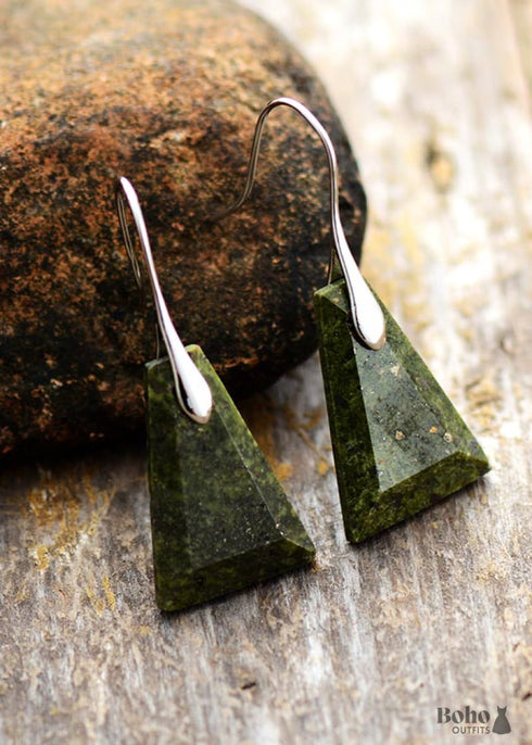 Pendientes Boho, Pendientes Colgantes, Trapecio Azul y Verde