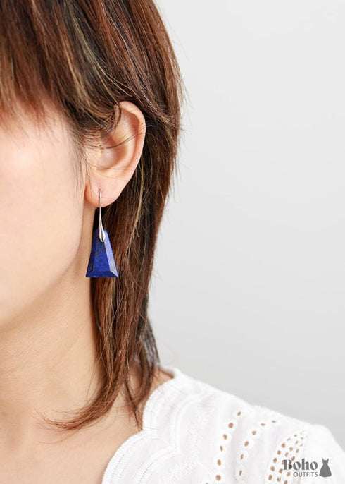 Pendientes Boho, Pendientes Colgantes, Trapecio Azul y Verde