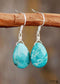 Boho Earrings, Dangle Earrings, Blue Faceted Amazonite