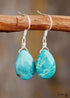 Boho Earrings, Dangle Earrings, Blue Faceted Amazonite