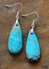 Pendientes bohemios, pendientes colgantes, jaspe imperial azul
