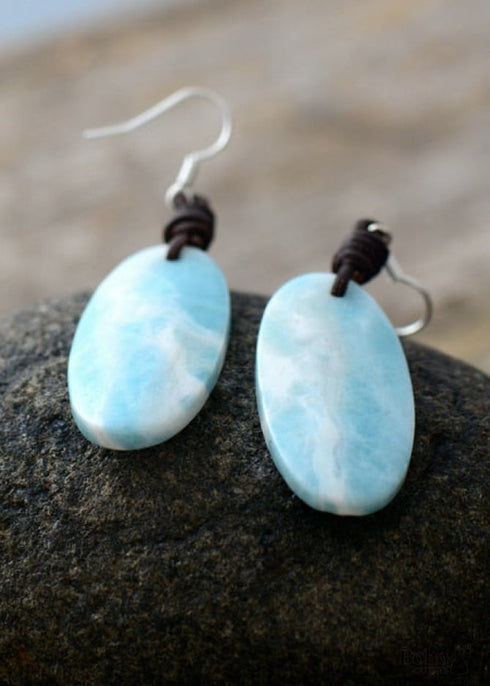 Boho Earrings, Dangle Earrings, Blue Stone