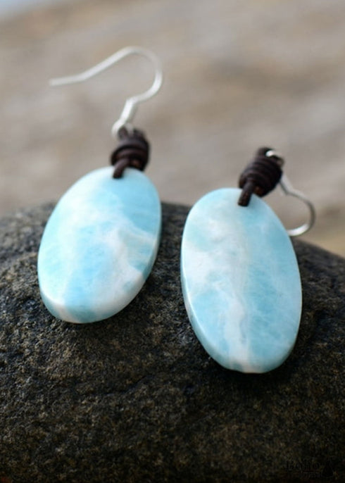 Boho Earrings, Dangle Earrings, Blue Stone