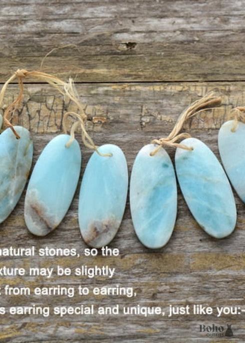 Boho Earrings, Dangle Earrings, Blue Stone