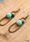 Boho Earrings, Dangle Earrings, Chain Blue Amazonite
