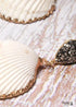 Pendientes bohemios, pendientes colgantes, concha blanca de diamante