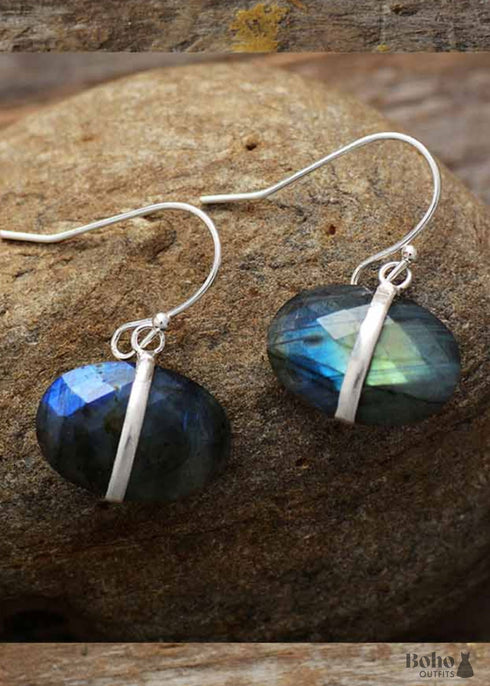 Pendientes bohemios, pendientes colgantes, lapislázuli