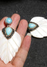 Pendientes bohemios, pendientes colgantes, hoja de concha blanca