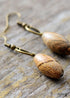 Boho Earrings, Dangle Earrings, Loop White Brown Jasper