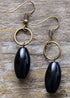 Boho Earrings, Dangle Earrings, Loop White Brown Jasper