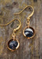 Boho Earrings, Dangle Earrings, Moon Blue Turquoise, Jasper, Lava