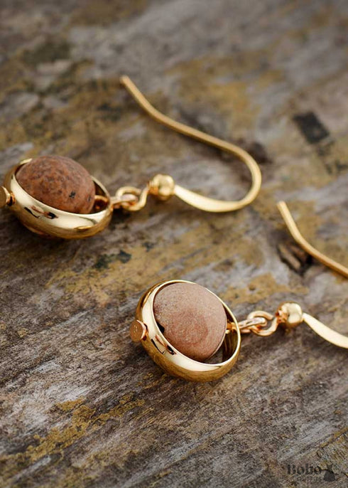 Pendientes bohemios, pendientes colgantes, turquesa azul luna, jaspe, lava