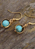 Pendientes bohemios, pendientes colgantes, turquesa azul luna, jaspe, lava