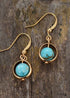 Pendientes bohemios, pendientes colgantes, turquesa azul luna, jaspe, lava