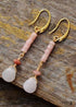 Boho Earrings, Dangle Earrings, Natural Blue and Pink Stones