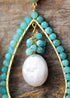 Boho Earrings, Dangle Earrings, Pearl Blue Amazonite, Live Different
