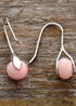 Pendientes bohemios, pendientes colgantes, ópalo rosa y jaspes