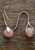 Pendientes bohemios, pendientes colgantes, ópalo rosa y jaspes