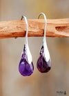 Boho Earrings, Dangle Earrings, Purple Amethyst and Red Jasper
