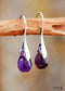 Pendientes bohemios, pendientes colgantes, amatista morada y jaspe rojo