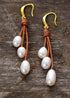 Boho Earrings, Dangle Earrings, Rope White Peal