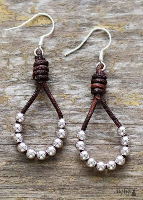 Pendientes bohemios, pendientes colgantes, perla bohemia de plata