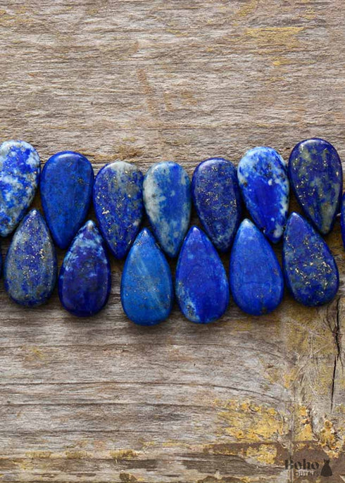 Boho Earrings, Dangle Earrings, Teardrop Blue Lapise