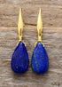 Boho Earrings, Dangle Earrings, Teardrop Blue Lapise