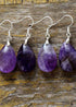 Boho Earrings, Dangle Earrings, Teardrop Purple Amethyst