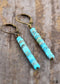 Boho Earrings, Dangle Earrings, Vintage Natural Stone Blue
