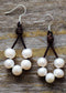 Boho Earrings, Dangle Earrings, White Bohemian Peal