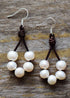 Pendientes bohemios, pendientes colgantes, perla bohemia blanca